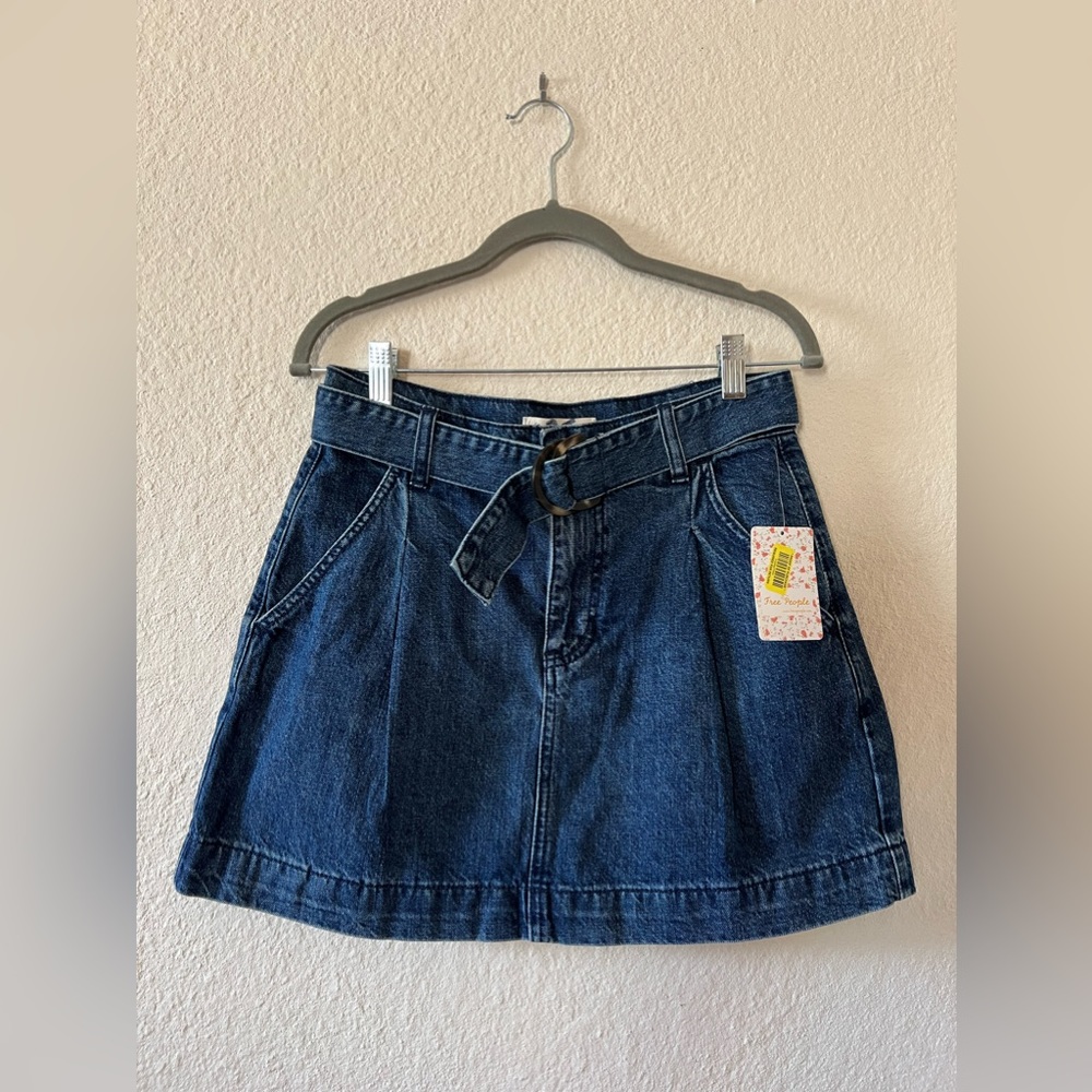 Free People Belted Jade Denim Skirt (NWT) - Picture 2 of 5